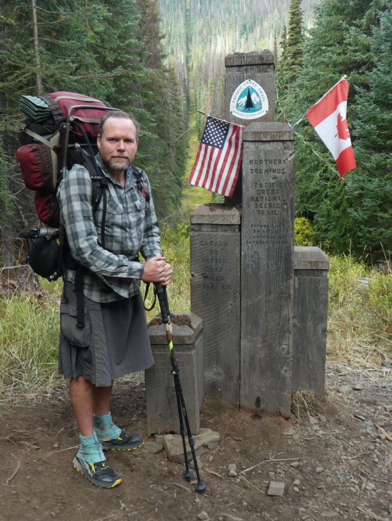 My photo of entering Canada at the Pacific Crest Trail border crossing.